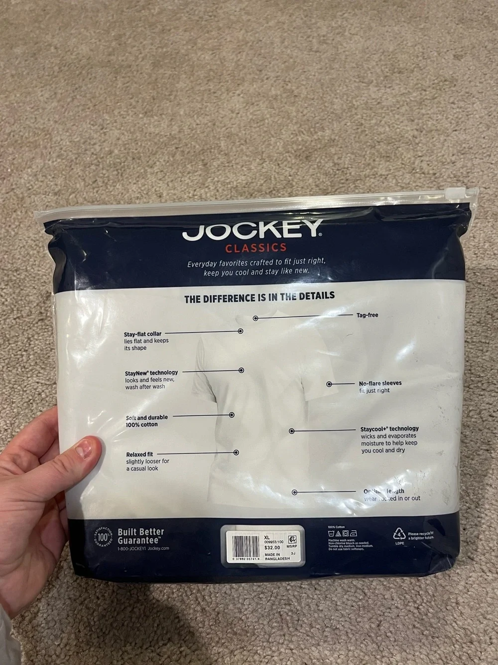 Jockey Classics 3 Pack Short Sleeve Crew Neck T-shirts